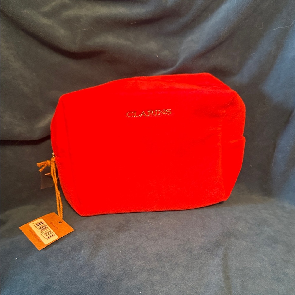 Clarins Red cosmetic Bag NEW